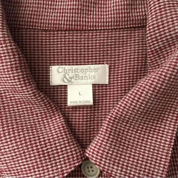 Men’s Christopher And Banks Plaid Button Down Shirt Size Large - Picture 4 of 4